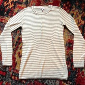 REISS Cream And Tan Chartwell Wool Alpaca  Blend Crew Neck Sweater Sz S